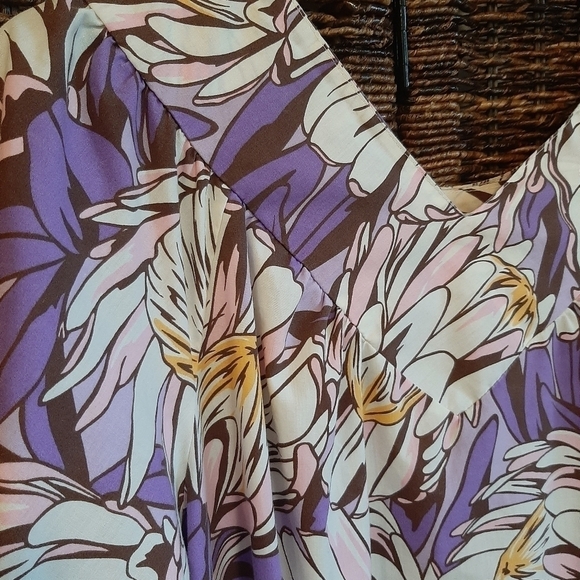 Vintage Hawaiian Wrap Muumuu House Dress Hospital Gown Oversize Polynesian Apron - Picture 3 of 6